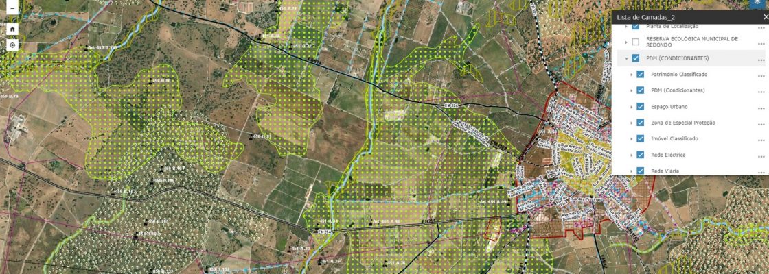 Webmap dos Planos Municipais de Ordenamento do Território