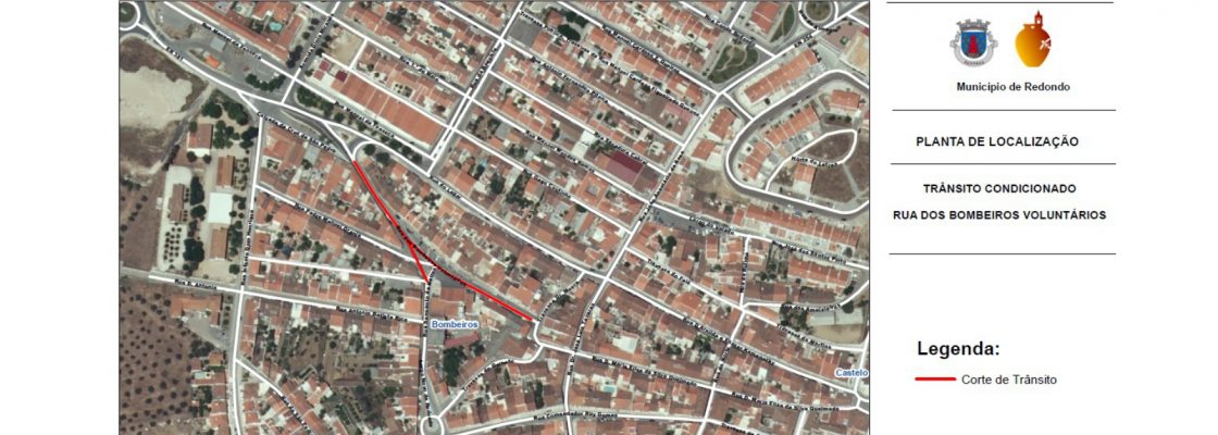 Informação | Corte de trânsito | 15 de outubro | Rua dos Bombeiros | Redondo